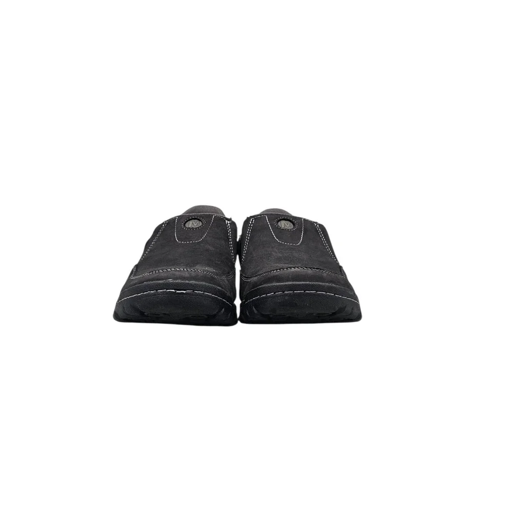 Merrell Men's Size 9 US EUC Traveler Rove Black Leather Slip On Shoes Loafers